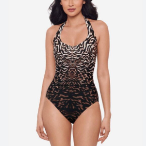 Miraclesuit Utopia in Topkapi Multi/Black Underwire One Piece Swimsuit Size 14 - Picture 1 of 10